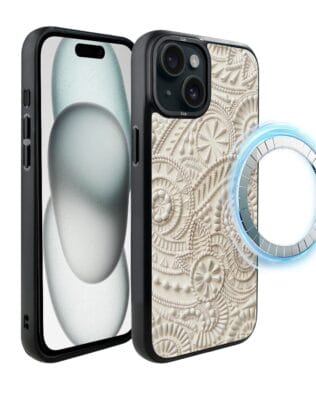 Etui do iPhone 15 IBIZU DropGuard Matt z MagSafe, Amalfi, Piaszczysty ornament