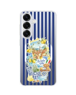 Etui do Samsung Galaxy S25 z MagSafe przeźroczyste, silikonowe Flexi, Italian Summer, Limoncello