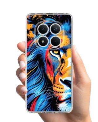 Etui do Xiaomi Redmi Note 15 Pro 5G przeźroczyste, silikonowe Flexi, Dzika Mandala, Lwie spojrzenie