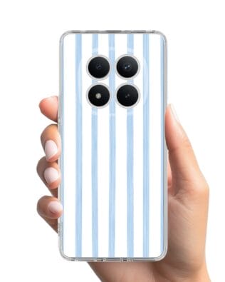 Etui do Xiaomi Redmi Note 15 Pro 5G przeźroczyste, silikonowe Flexi, Summer Patterns, biało-niebieskie paski