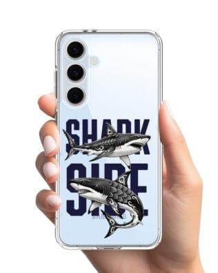 Etui do Samsung Galaxy S24 FE przeźroczyste, silikonowe Flexi, Summer Patterns, Shark side