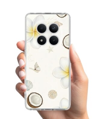 Etui do Xiaomi Redmi Note 15 Pro 4G przeźroczyste, silikonowe Flexi, Summer Patterns, hawajskie kokosy