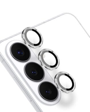 Metalowa osłona obiektywu aparatu ze szkła hartowanego 9H do Samsung Galaxy S26 Plus, 1 zestaw, srebrna