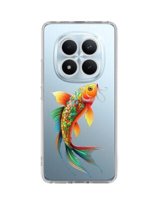 Etui do Xiaomi Redmi Note 15 Pro 5G przeźroczyste, silikonowe Flexi, Dzika Mandala, Złota ryba