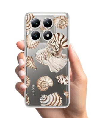 Etui do Xiaomi 14T Pro przeźroczyste, silikonowe Flexi, Summer Patterns, ozdobne muszle