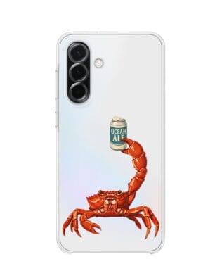 Etui do Samsung Galaxy A36 5G przeźroczyste, silikonowe Flexi, Paradise, krab z piwem