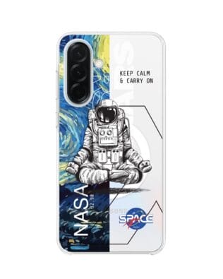Etui do Samsung Galaxy A37 z MagSafe przeźroczyste, silikonowe Flexi, Keep Calm in Cosmos