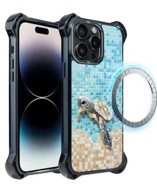 Etui do iPhone 14 Pro Max IBIZU DropGuard Ultra z MagSafe, Modern Classics, Żółw Caretta