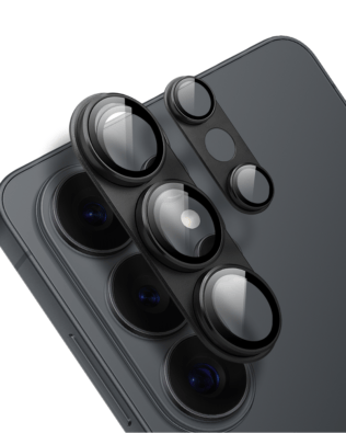 Metalowa osłona na cały aparat z wbudowanymi szkłami do Samsung Galaxy S26 Ultra, czarna