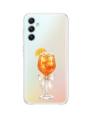 Etui do Samsung Galaxy A34 5G przeźroczyste, silikonowe Flexi, Paradise, Aperol Spritz