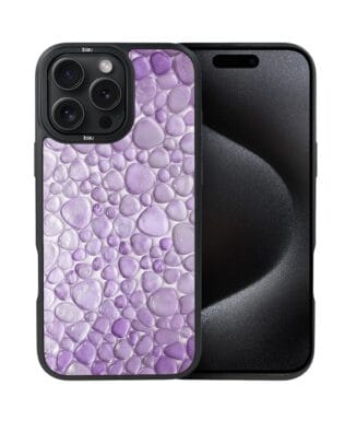 Etui do iPhone 15 Pro IBIZU DropGuard Matt z MagSafe, Aqua Glass, ametystowe krople