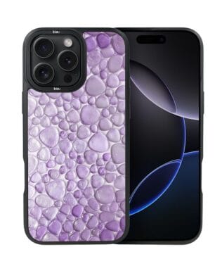 Etui do iPhone 16 Pro Max IBIZU DropGuard Matt z MagSafe, Aqua Glass, ametystowe krople