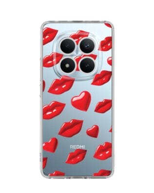 Etui do Xiaomi Redmi Note 15 Pro 5G przeźroczyste, silikonowe Flexi, czerwone usta
