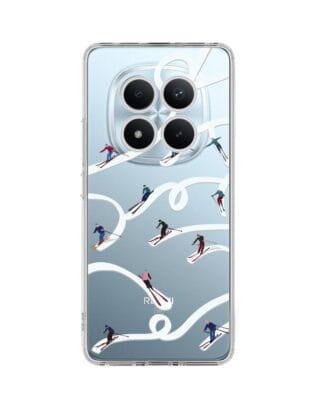 Etui do Xiaomi Redmi Note 15 Pro 4G przeźroczyste, silikonowe Flexi, Zimowa magia, Narciarskie wiraże