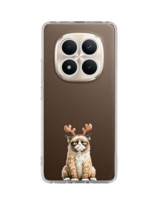 Etui do Xiaomi Redmi Note 15 Pro Plus 5G przeźroczyste, silikonowe Flexi, Przytulne święta, Kot który nie chciał być reniferem