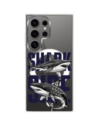 Etui do Samsung Galaxy S24 Ultra z MagSafe przeźroczyste, silikonowe Flexi, Summer Patterns, Shark side