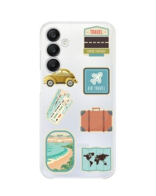 Etui do Samsung Galaxy A25 5G przeźroczyste, silikonowe Flexi, pocztowe znaczki