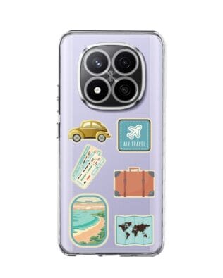 Etui do Xiaomi Redmi Note 14 Pro 4G przeźroczyste, silikonowe Flexi, pocztowe znaczki