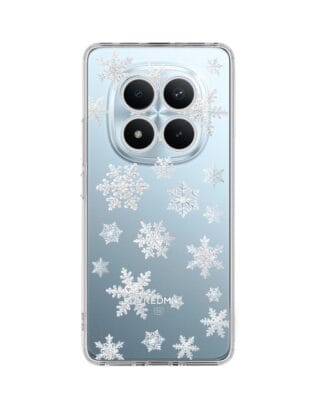 Etui do Xiaomi Redmi Note 15 5G przeźroczyste, silikonowe Flexi, Zimowa magia, Delikatne płatki śniegu