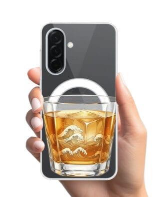 Etui do Samsung Galaxy A36 5G z MagSafe przeźroczyste, silikonowe Flexi, Paradise, Whiskey on the rocks