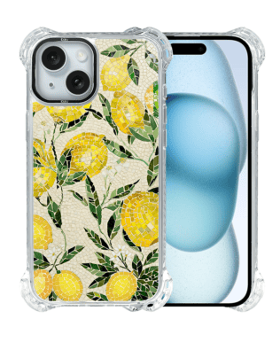 Etui do iPhone 15 Plus IBIZU DropGuard Ultra z MagSafe, Modern Classics, Cytrynowe gaje