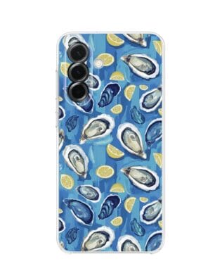 Etui do Samsung Galaxy A36 5G przeźroczyste, silikonowe Flexi, Summer Patterns, ostrygi z cytrynką