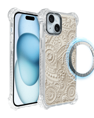 Etui do iPhone 15 Plus IBIZU DropGuard Ultra z MagSafe, Amalfi, Piaszczysty ornament