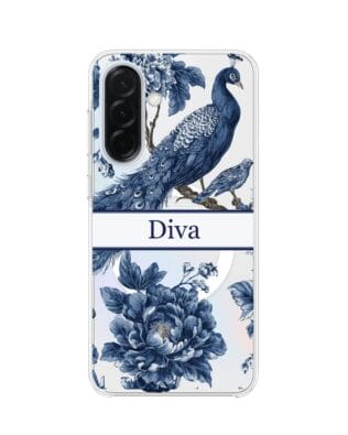 Etui do Samsung Galaxy A37 z MagSafe przeźroczyste, silikonowe Flexi, Mystic, Diva Peacock