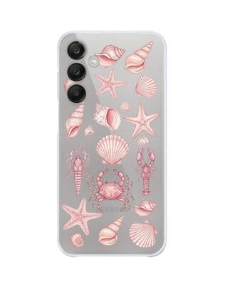 Etui do Samsung Galaxy M35 5G przeźroczyste, silikonowe Flexi, Summer Patterns, krewetkowy róż