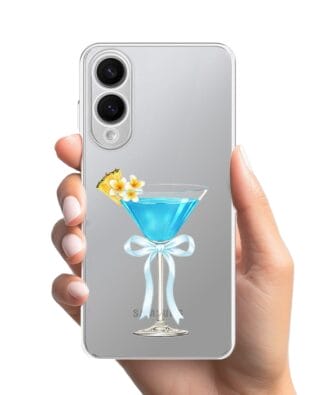 Etui do Samsung Galaxy S25 Edge przeźroczyste, silikonowe Flexi, Paradise, Blue Hawaii