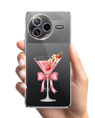 Etui do Xiaomi POCO F7 Ultra przeźroczyste, silikonowe Flexi, Paradise, Strawberry Martini