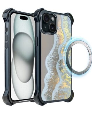Etui do iPhone 15 Plus IBIZU DropGuard Ultra z MagSafe, Reflect, Złote wybrzeże