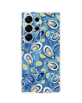 Etui do Samsung Galaxy S25 Ultra przeźroczyste, silikonowe Flexi, Summer Patterns, ostrygi z cytrynką