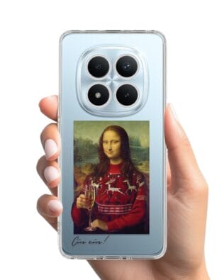 Etui do Xiaomi Redmi Note 15 Pro 4G przeźroczyste, silikonowe Flexi, Mona Lisa z szampanem