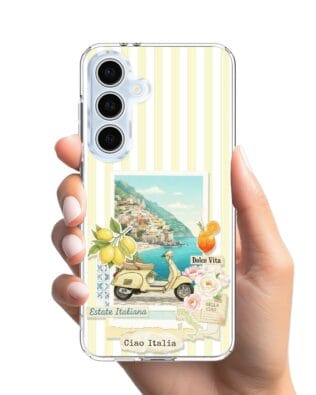 Etui do Samsung Galaxy S24 FE z MagSafe przeźroczyste, silikonowe Flexi, Italian Summer, Ciao Italia