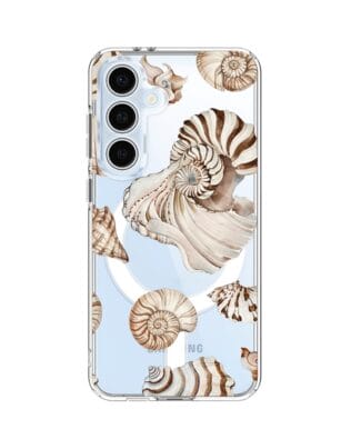 Etui do Samsung Galaxy S24 FE z MagSafe przeźroczyste, silikonowe Flexi, Summer Patterns, ozdobne muszle