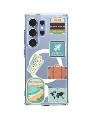 Etui do Samsung Galaxy S25 Ultra z MagSafe przeźroczyste, silikonowe Flexi, pocztowe znaczki