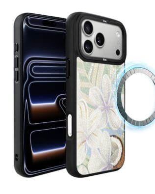 Etui do iPhone 17 Pro Max IBIZU DropGuard Matt z MagSafe, Modern Classics, Biała lilia