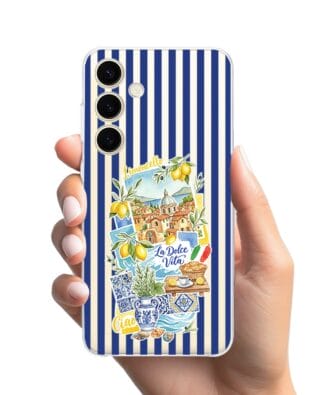 Etui do Samsung Galaxy S24 przeźroczyste, silikonowe Flexi, Italian Summer, Limoncello