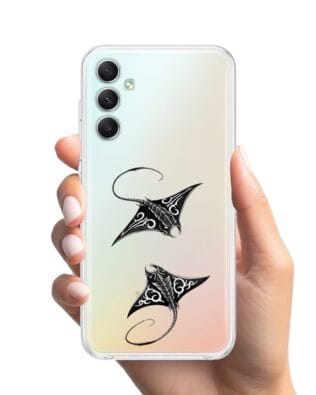 Etui do Samsung Galaxy A34 5G przeźroczyste, silikonowe Flexi, Summer Patterns, diabeł morski