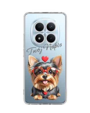 Etui do Xiaomi Redmi Note 15 Pro 5G przeźroczyste, silikonowe Flexi, Puppy Love, pies rasy York