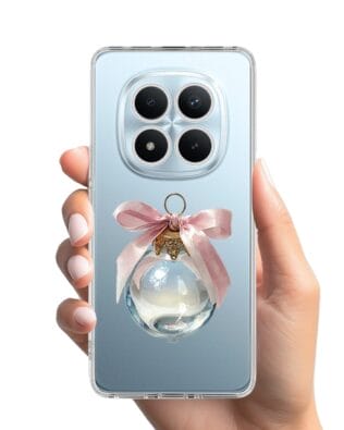 Etui do Xiaomi Redmi Note 15 Pro 4G przeźroczyste, silikonowe Flexi, Przytulne święta, Kryształowa bombka