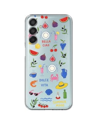 Etui do Samsung Galaxy M15 5G przeźroczyste, silikonowe Flexi, Italian Summer, kolorowe wakacje