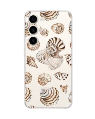 Etui do Samsung Galaxy S23 FE 5G przeźroczyste, silikonowe Flexi, Summer Patterns, ozdobne muszle