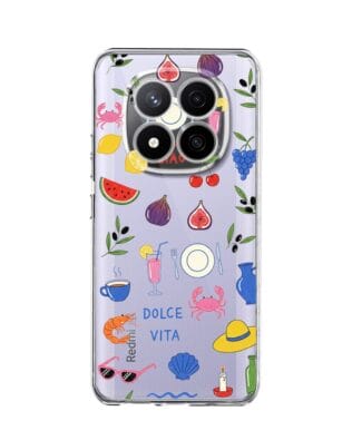 Etui do Xiaomi Redmi Note 14 Pro 4G przeźroczyste, silikonowe Flexi, Italian Summer, kolorowe wakacje