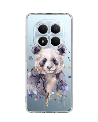 Etui do Xiaomi Redmi Note 15 5G przeźroczyste, silikonowe Flexi, Akwarelowe Zoo, Panda