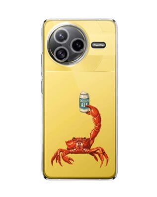 Etui do Xiaomi POCO F7 Ultra przeźroczyste, silikonowe Flexi, Paradise, krab z piwem