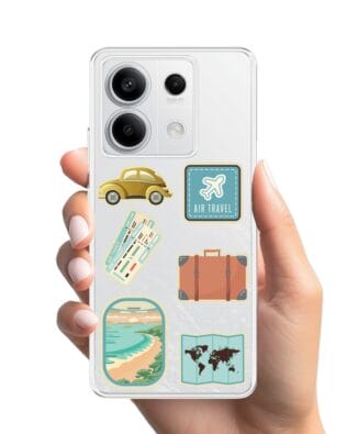 Etui do Xiaomi Redmi Note 13 Pro 5G przeźroczyste, silikonowe Flexi, pocztowe znaczki
