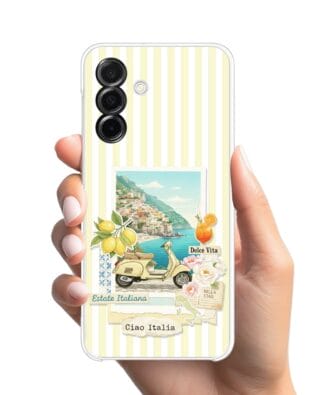 Etui do Samsung Galaxy A26 5G przeźroczyste, silikonowe Flexi, Italian Summer, Ciao Italia