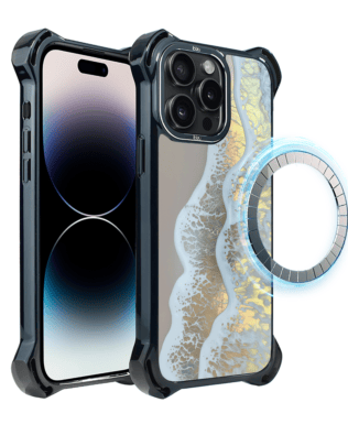 Etui do iPhone 14 Pro IBIZU DropGuard Ultra z MagSafe, Reflect, Złote wybrzeże